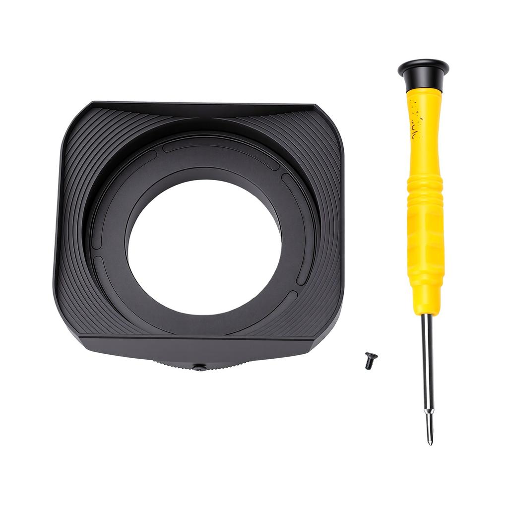 Lens Hood Fit for Fujifilm X100VI X E5 X100V Camera Aluminum Alloy 39mm Square Metal Lens Hood with Magnetic Lens