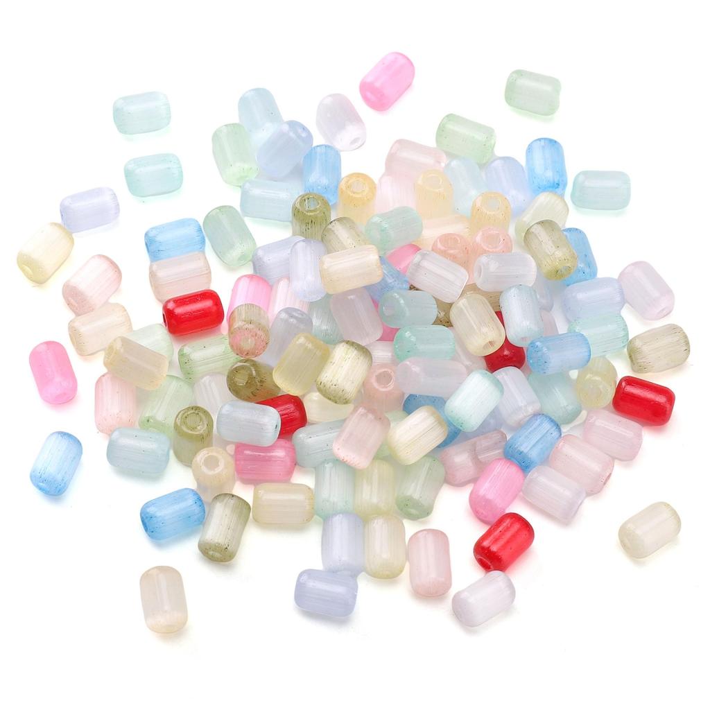 60Pcs Glass Seed Beads Cat Eye Jujube Shaped Beads DIY Bracelet Necklace For Jewelry Making Accessories