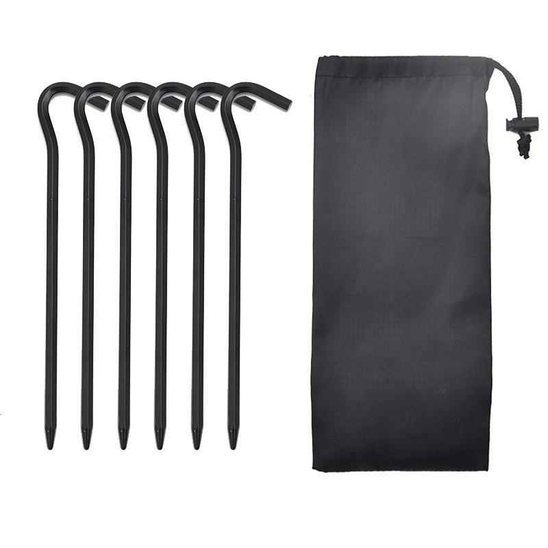 Aluminum Alloy Camping Tent Stakes with Hammer & Windproof Rope Set