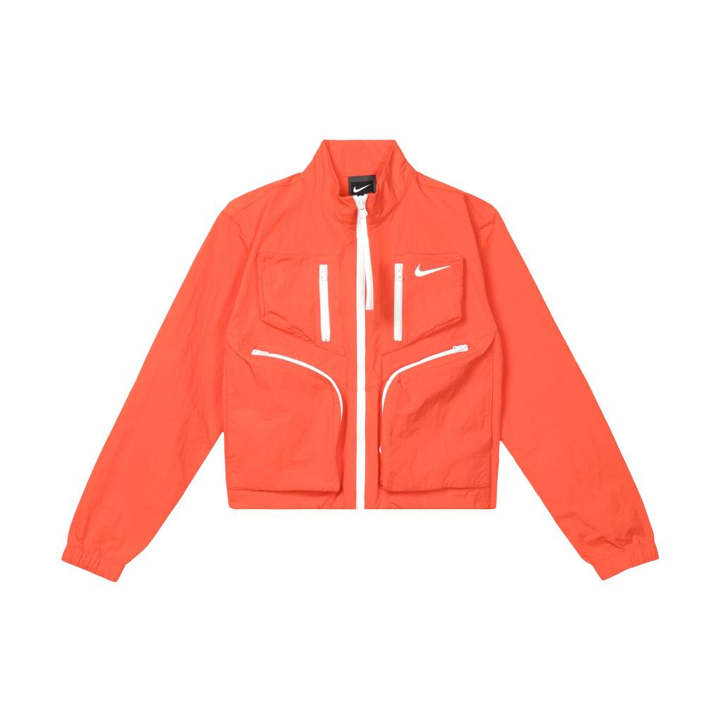 Nike Contrast Stripe Pocket Design Woven Jacket Women Outerwear Orange CU6037-673