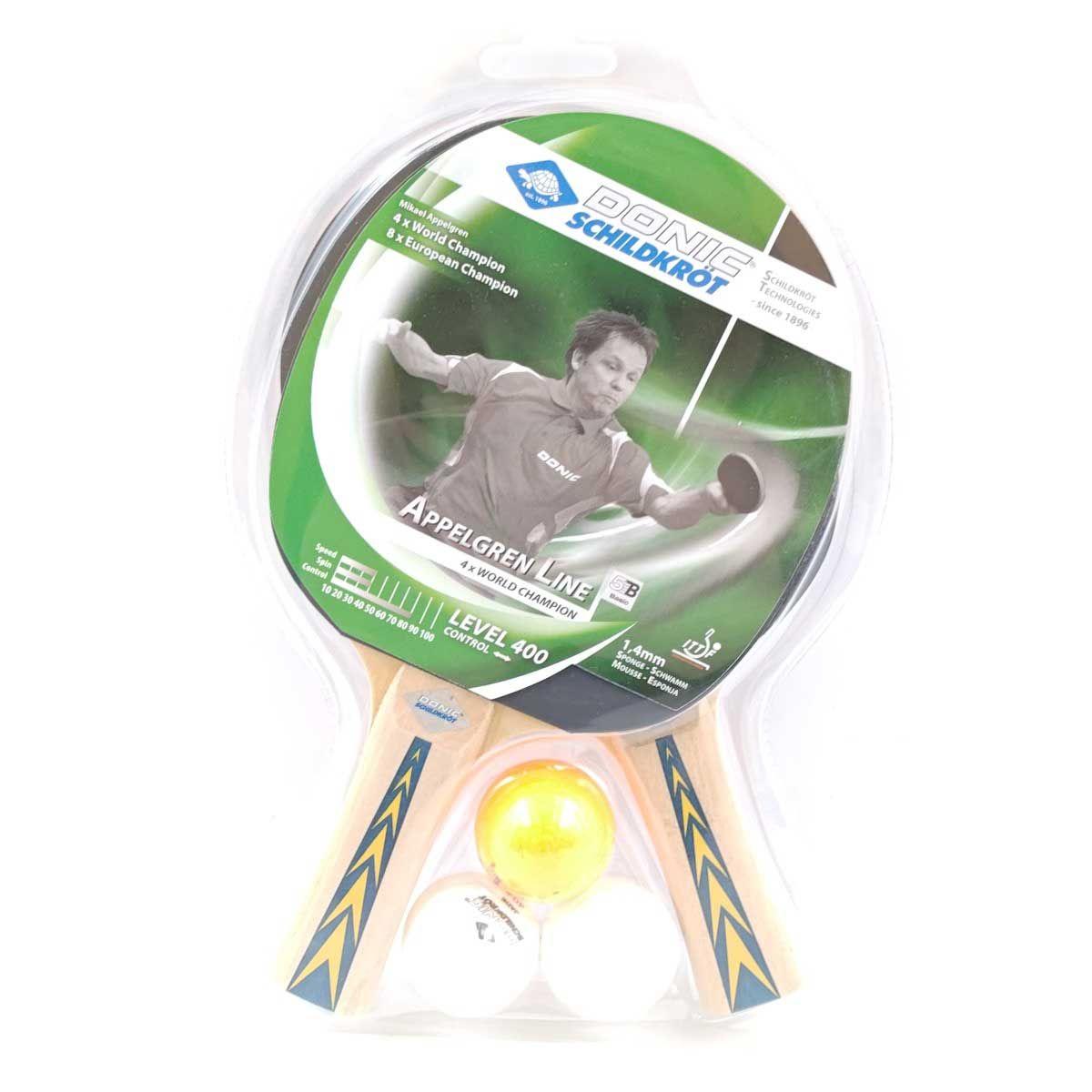 Used [Unused] Donic Appelgren Level 400 Table Tennis Racket 2 Balls Set Michael Appelgren 788638 DONIC