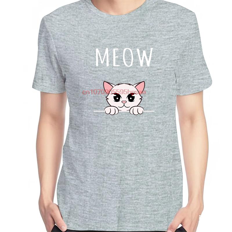 Funny Sound Of A Cat Meow Cat Lover Fashion Graphic T Shirts Summer Cotton New Shirts And Tshirts Unisex Oneck Print T Shirt
