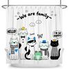 Funny Cartoon Animals Shower Curtain For Bathroom Healing Text Cat Animals Waterproof Fabric Bathtub Bathroom Curtain With Hooks