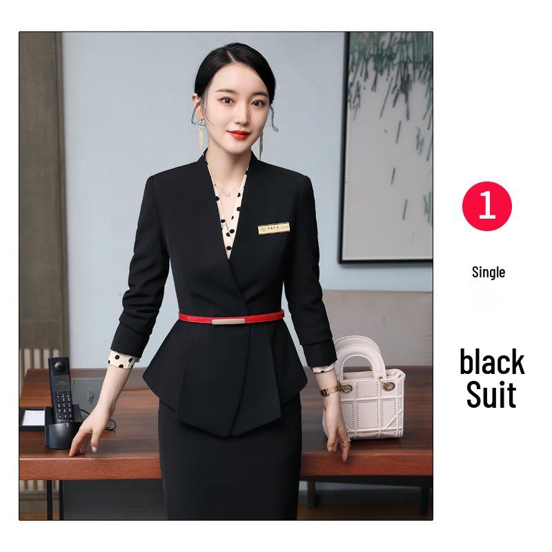 

Жіночий костюм з довгим рукавом - Професійний одяг для адміністратора салону - Весна/Осінь 3XL