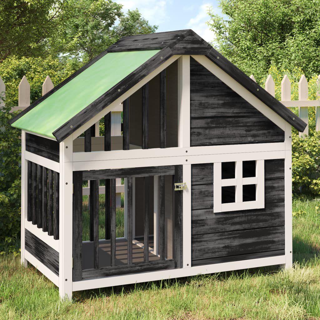 vidaXL Kennel Gray 96x60.5x87 cm Solid Pine Wood