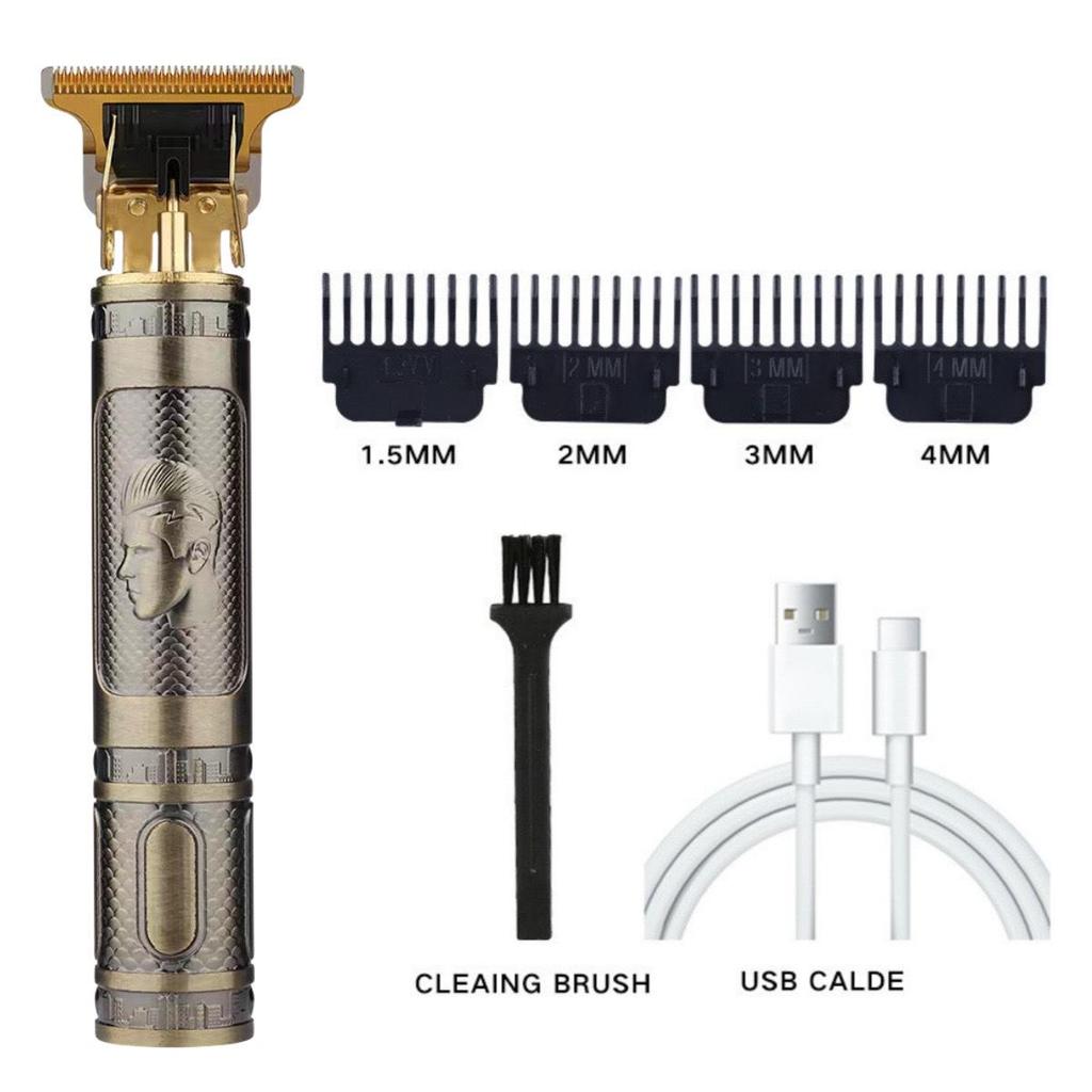 Profesyonel Elektrikli Saç Kesme Makinesi ve Gravür Jileti - Berber Makası Dahil