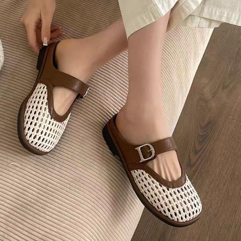 Moda Moda Damskie Kapcie Średnie Obcasy Buty Slingback Letnie Puste Sandały Codzienne Damskie Szpilki 2025 Przytulne Sukienka Marka Chaussures Femme