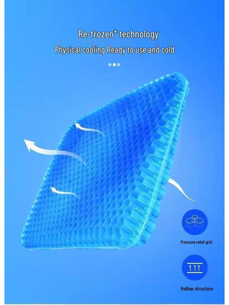 Extra Thick Cooling Gel Seat Cushion - Breathable, Honeycomb Design, Non-Fatigue Comfort for Extended Sitting