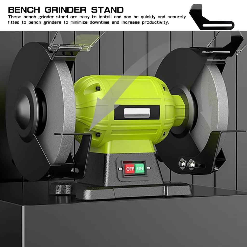 2Pcs Professional Benches Grinder Holders Stainless Steel Frame Stand for Grinding Machine Stability Durability Build