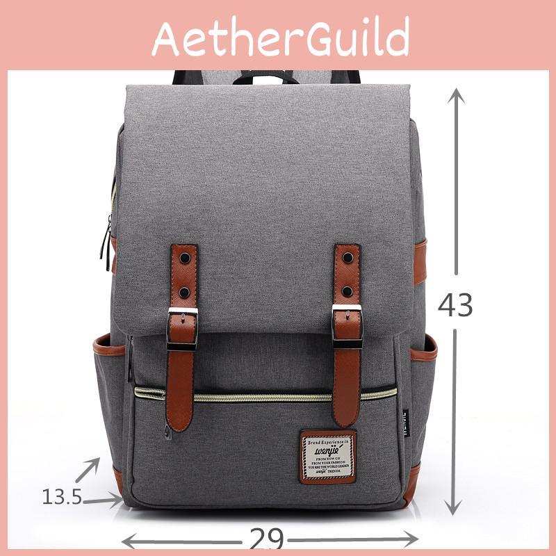 Luxurious Durable Canvas Leather Travel Backpack With Comfortable Shoulder Strap