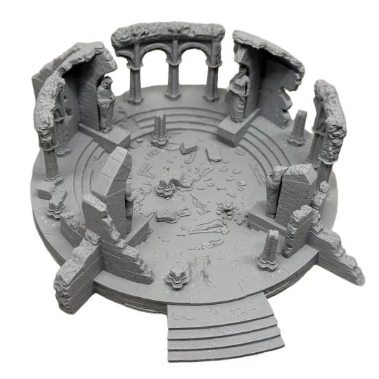 Yousheng Ancient Greek Altar Ruins Statue, Micro Landscape Miniature Model, 3D Printed Architecture Desktop Ornament for Home Office