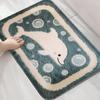 Delfinmuster Badezimmer Anti-Rutsch-Bodenmatte, Duschraum Kleiner Teppich, Waschbecken, Saugfähige Fußmatte, Moderne Dekorationsmatte