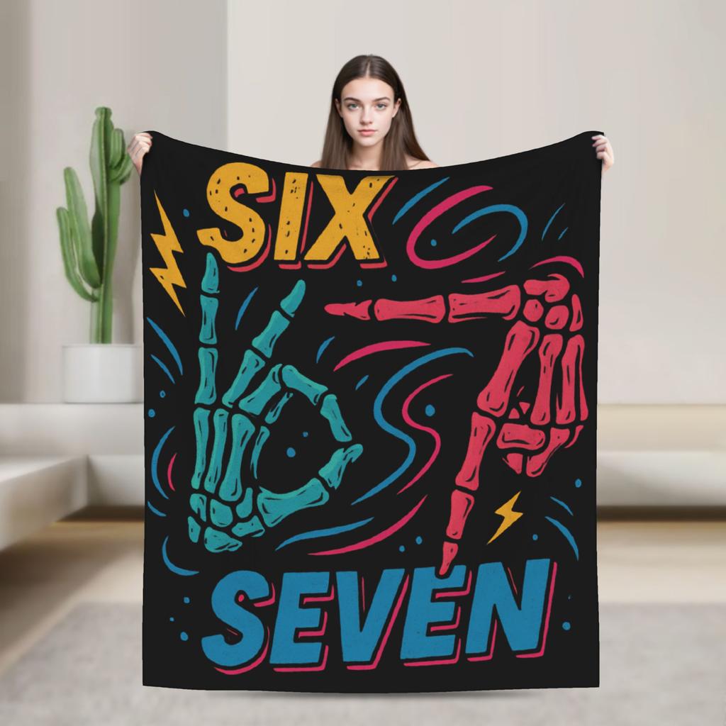 Six Seven Ice Cream Drip 67 Mason Meme Soft Blanket Adult Plush Bedding Throws Novelty Bedroom Flannel Bedspread Sofa Bed Cover