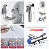 Pistola a spruzzo per rubinetto in acciaio inox, bidet portatile per WC, spruzzatore per bidet manuale in acciaio inox, spruzzatore ad acqua spazzolata