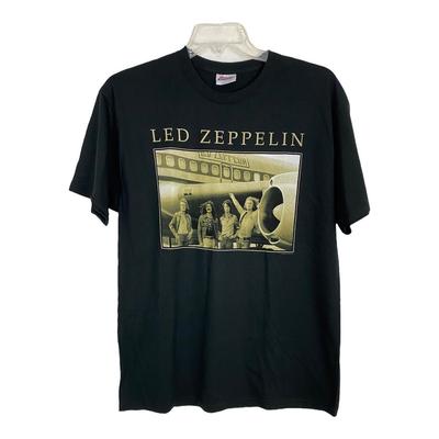 Led Zeppelin Adult Tee Shirt Size Large Black Airplane Deadstock Band Tee NEW Unisex T-Shirt