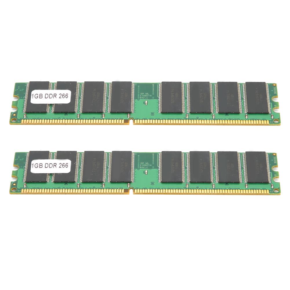 2Pcs Memory Module Desktop Full Compatible DoubleSided 16Grain DDR 1GB 226Mhz PC2100