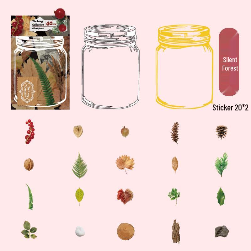 

Mu Ran PET Sticker Pack: The Long Collection Series - 42 Decorative Sticker Sheets in Bottle Theme, Available in 4 Styles
