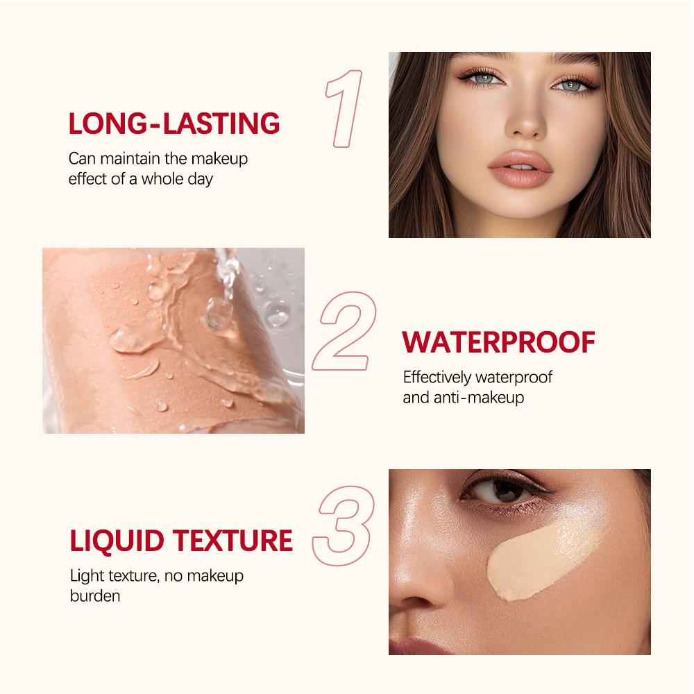 Lakerain Mattierende Foundation Basiscreme Langanhaltend Weichzeichner Matt Natürlicher Sitz Abdeckung Concealer Wasserdicht Gesichtsbasis Make-up