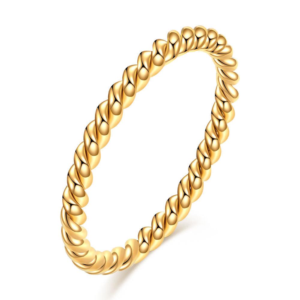 

ins модный простой хлеб нить персонализированный круглый сращивание кольцо титан сталь позолоченное кольцо женская мода No. 6 золотой