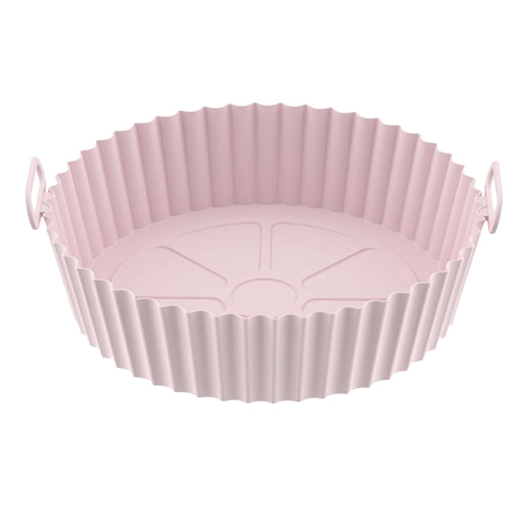 Fryer Liner Round Thickened Food Grade Silicone Flexible Easy To Clean Reusable Fryer Pot Pink