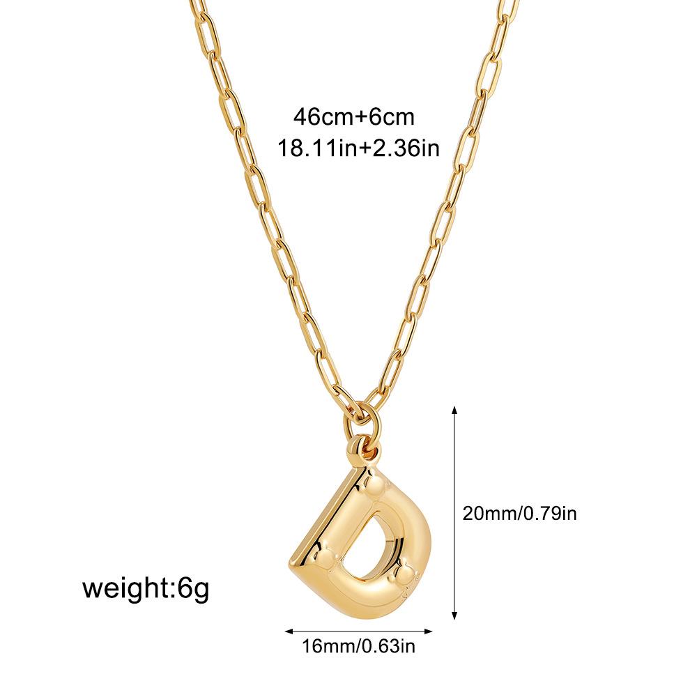 Stainless steel bubble English 26 letter necklace pendant personalized three-dimensional collarbone chain with jewelry
