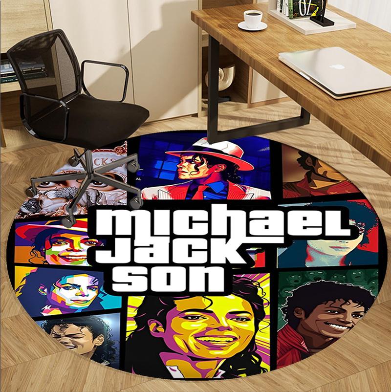 Okrągły dywanik ze wzorem Michaela Jacksona, Mata do wewnątrz/na zewnątrz, na piknik, do pokoju gier, sypialni, biura, salonu, dywanik do wystroju domu, prezent urodzinowy