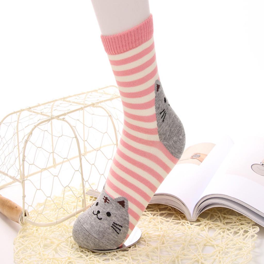1 Pair Women Cotton Socks  Character Print Women s Winter Socks розовый