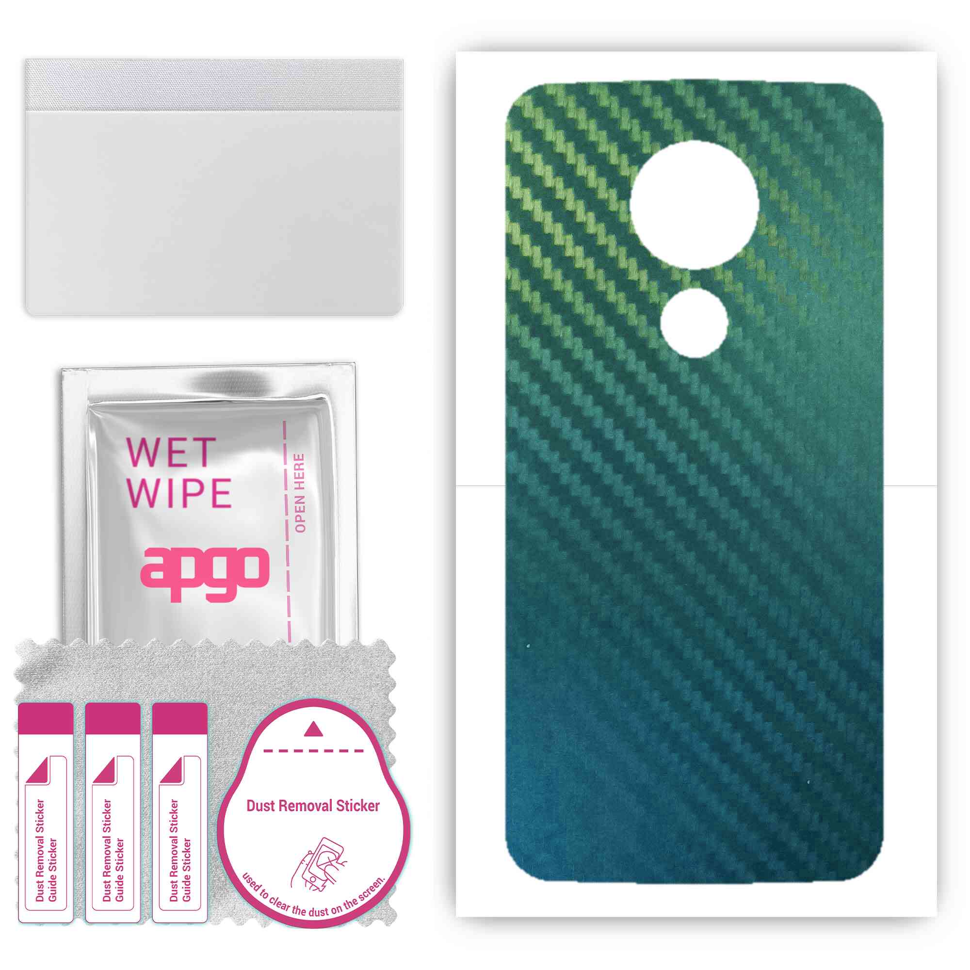 

apgo Захисна наклейка для задньої панелі, сумісна з Motorola Moto G7 Power, Wrap Film, Foil, Vinyl - Pattern Carbon Chameleon CAKA1