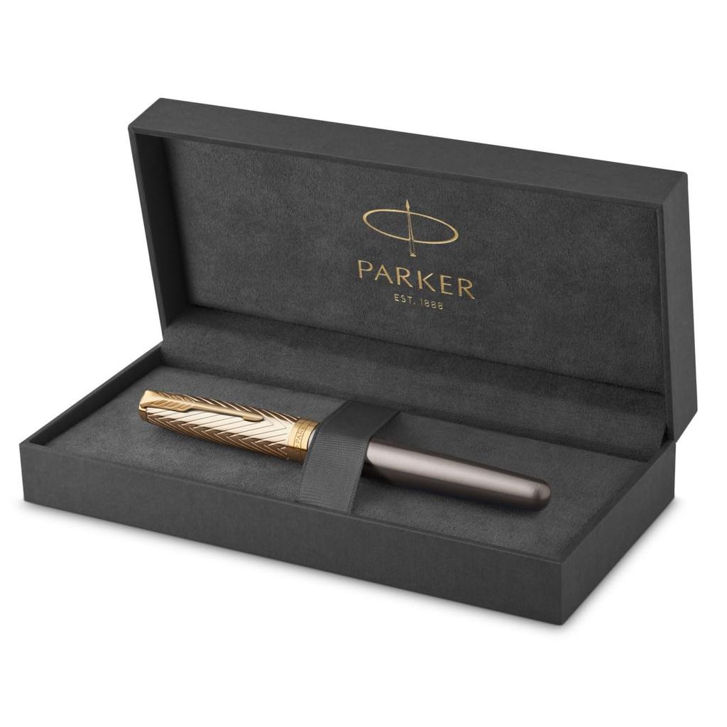 PARKER Fountain Pen Sonnet Premium Arrow GT Fine 18K Nib Gift Boxed 2201038