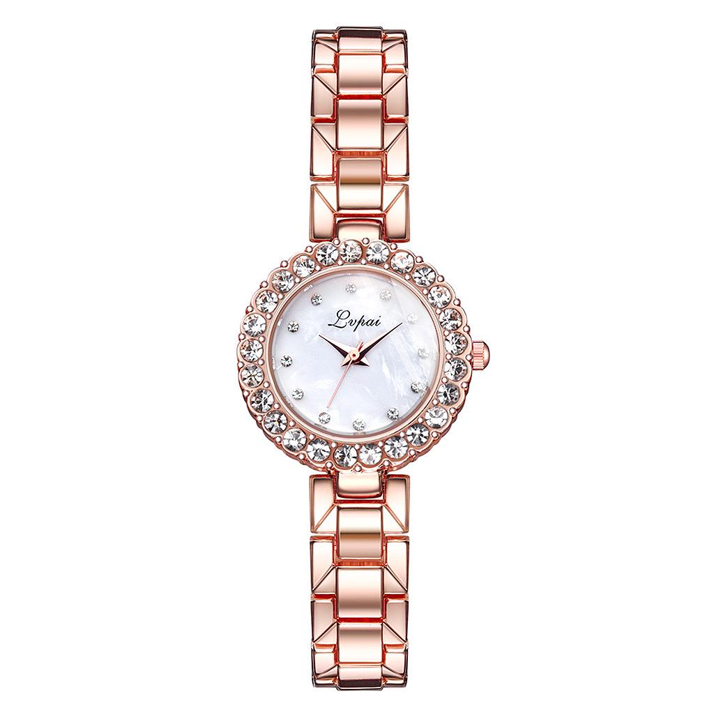 Woman Fashion Chic Diamante Steel Strap Quartz Watch
