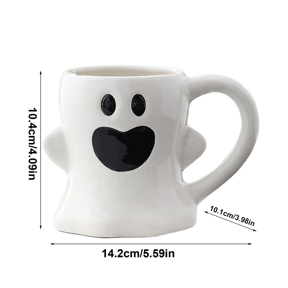 Halloween Coffee Mugs Cute Ghost Water Cup Creative Pumpkin Ghost Ceramic Mug Gothic Spooky Cup Ceramic Ghost Face Mug