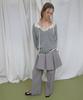 Lonkeu Wool Deep V-Neck Button Pullover Knit (Gray)