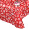 Tischdecke, klar bedruckt, wasserdicht, ölbeständig, Blumen-/Schnee-Design, rutschfest, Weihnachtsdekoration