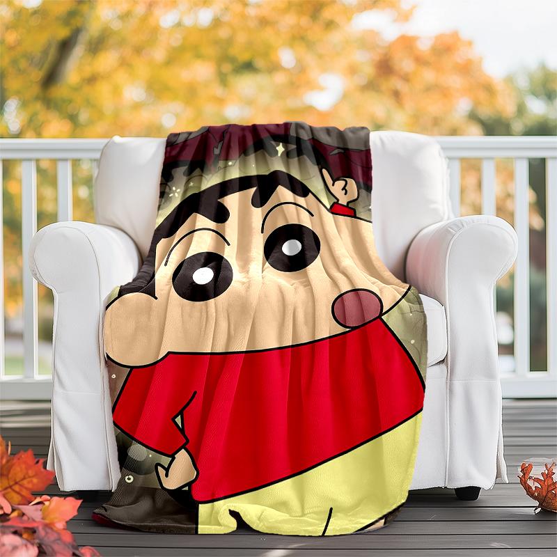 Crayon Shin-chan printed throw blanket—soft,warm;versatile blanket for all seasons—perfect as &air-conditioning throw,nap blanket