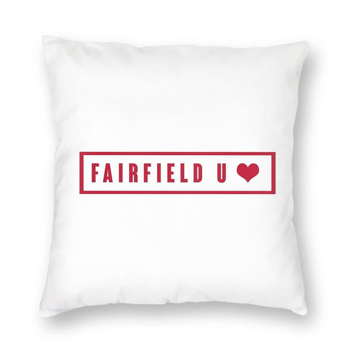 Fairfield University Square Pillowcase Polyester Linen Velvet Pattern Zip Decorative Car Cushion Case 30x30cm