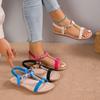 Sandals women's 2025 summer bohemian rhinestone flat heel flat fish mouth shoes foreign trade large size women's shoes manufacturer