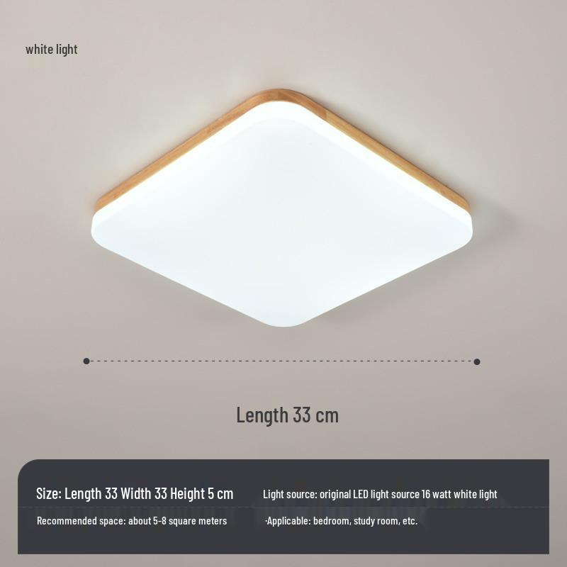 Nordic Ultra-Thin LED Ceiling Lamp - Modern Solid Wood Design for Bedroom, Living Room, Corridor, or Porch.