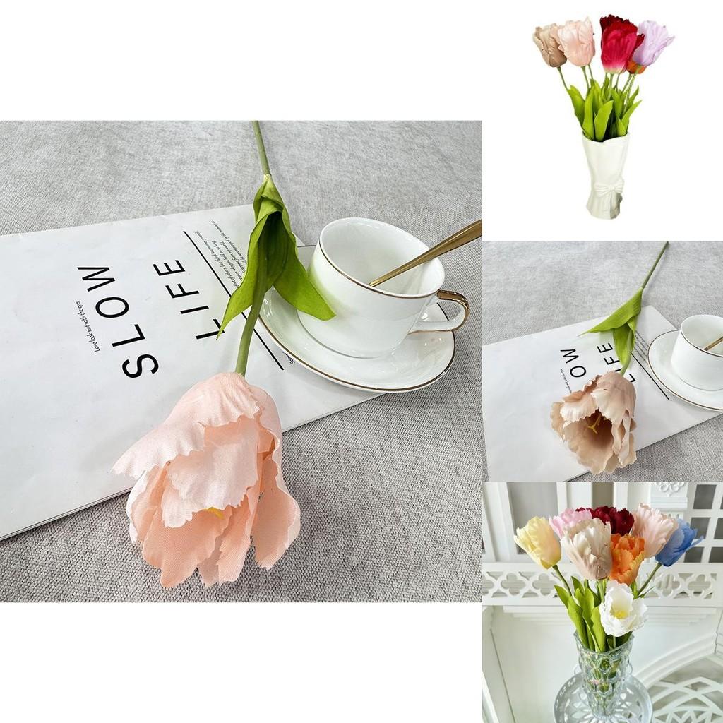 Romantic Tulip Fake Flower For Home Ornaments Wedding Shoots Creative Displays