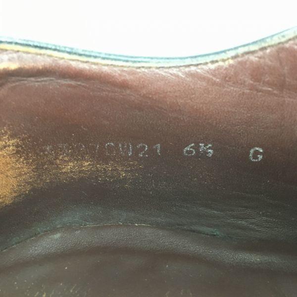 Vintage Britische BARKER Semi-Brogue Cap Toe Business Schuhe Schwarz Größe 6.5G (Ca.. 25,0 cm) Herren(GEBRAUCHT)