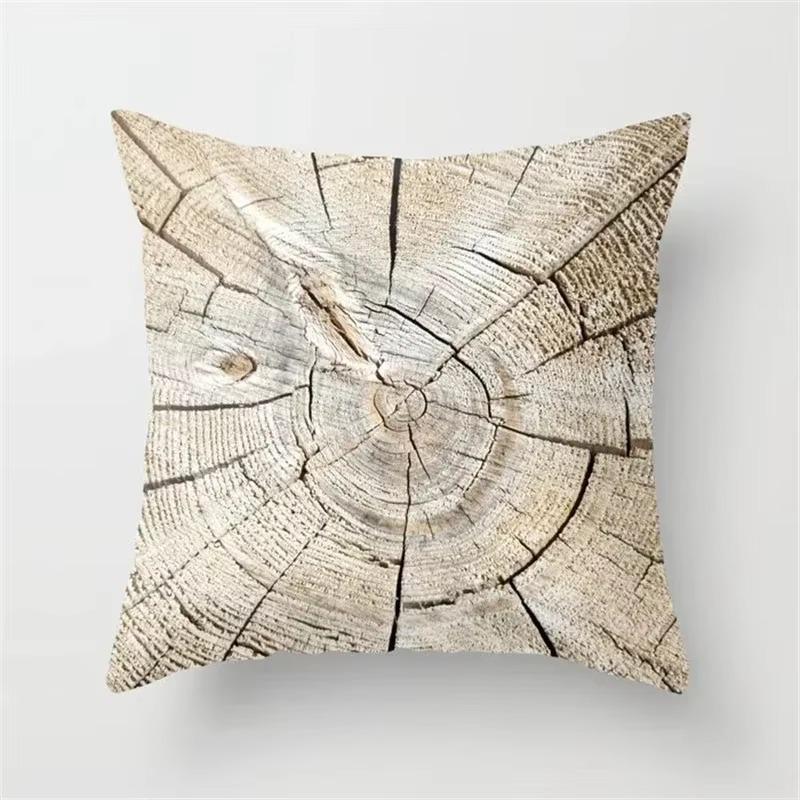 Housses d'oreiller 45x45cm Créatives Texture Bois Marbre Mode Géométrique Coussins Décor de Maison Ferme Canapé Coussins de Jet