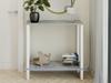 Konsola Loft Z Półką 80X30X80 Cm Metalowa Biała Do Przedpokoju