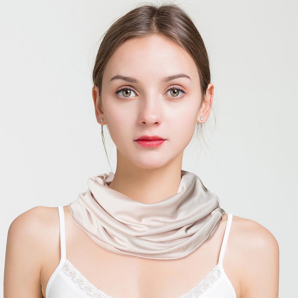 Maschera Viso Protettiva Solare in Pura Seta Comoda da Donna Copertura Integrale del Viso Collo Scaldacollo Con Elastici per le Orecchie Protezione Solare Estiva per il Viso