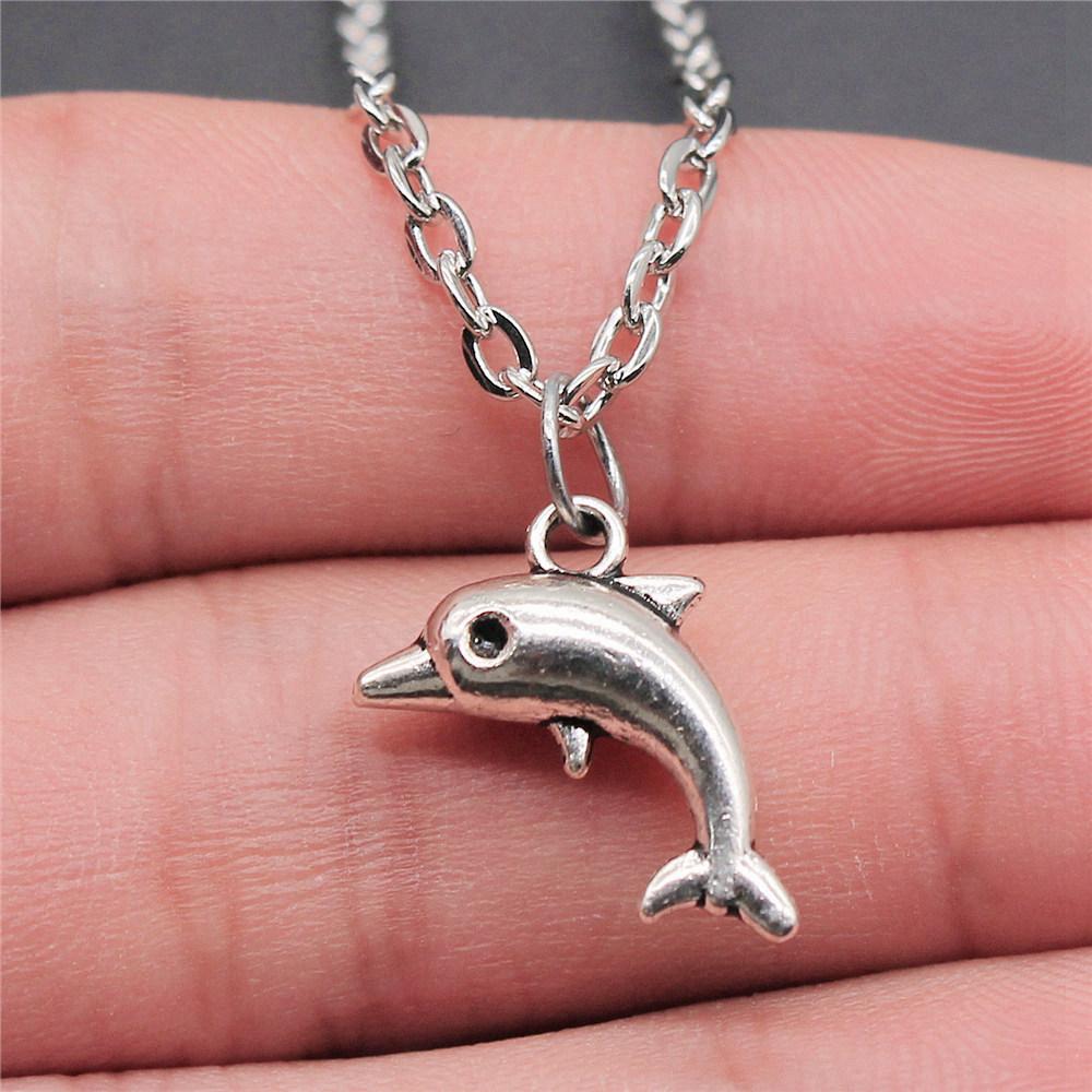 

Намисто на шию 43см ланцюжок Русалка Дельфін Весільна біжутерія Фурнітура QN049 A05-1pcs-18x11mm