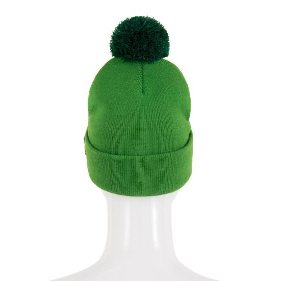 St. Patrick's Day Shamrock Hat Irish Cuffed Pom Knit Hat Green Sequins Clover Skull Cap for Women Men Party Costume Accessory