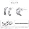 LOKUMI Made In Platinum Half Nickel Pave Earrings, Japan, Pt900, Post, Hypoallergenic, Round, Platinum, Women's, Bijou, Simple, Small, Popular, Free,