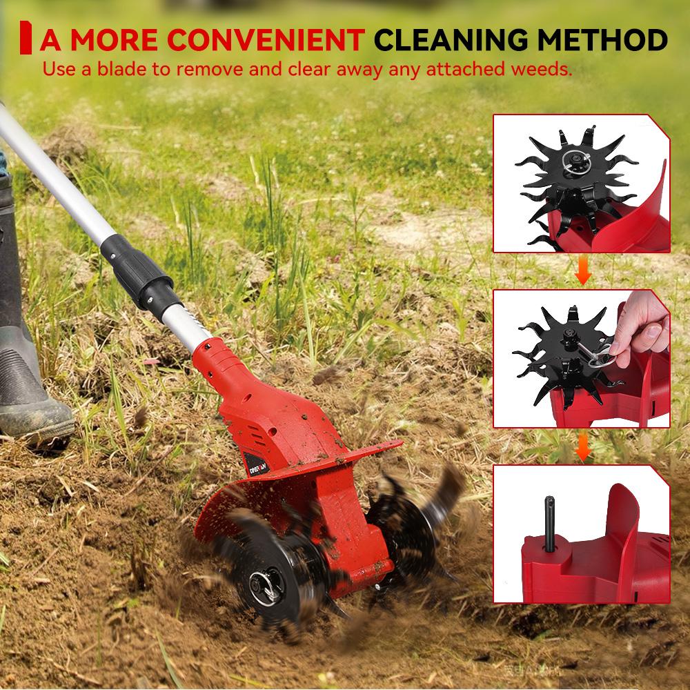 ONEVAN Bürstenloser 1600W Elektrischer Bodenfräse Fräse Kultivator Rasenmäher Akku-Vertikutierer Gartengerät Für Makita Batterie Pin