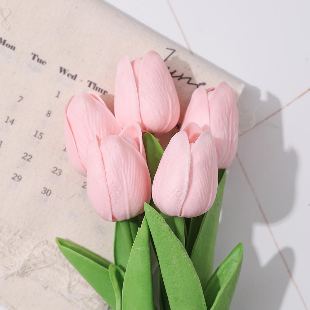 3/5Pcs Tulip Artificial Flowers Bouquet 33CM Fake Flowers for Home Decor Garden Wedding Marriage Decoration Flower Arrangement