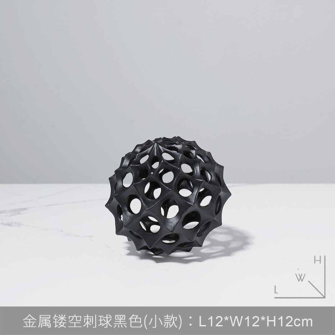 

European Style Metal Ball Handicrafts Gold Hollow Ball Ornaments Electroplating Silver Sculpture Living Room Study Decor Gifts