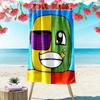 Custom Name Sunny and Melon Print Beach Towel, Large Soft Quick Dry Towel for Beach Camping Swimming