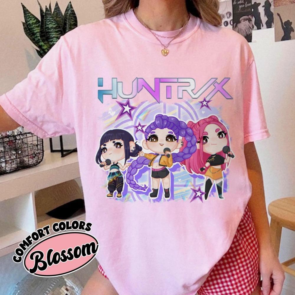 Kpop Demon Hunters Kids Shirt Huntrix Girl T-shirt Kpop Idol Group Shirt Mira Rumi Joey Shirtdemon Hunter Merch Gift For Fan